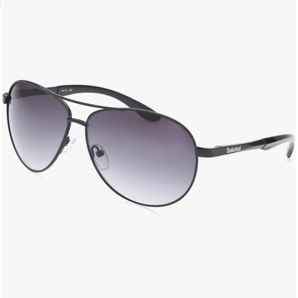 Timberland Matte Black Unisex Aviator Sunglasses, NWT